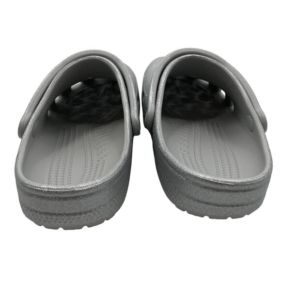 NEW Crocs Classic Glitter Clogs Unisex Mens 8US / Womens 10US Silver NWOB - Picture 3 of 8